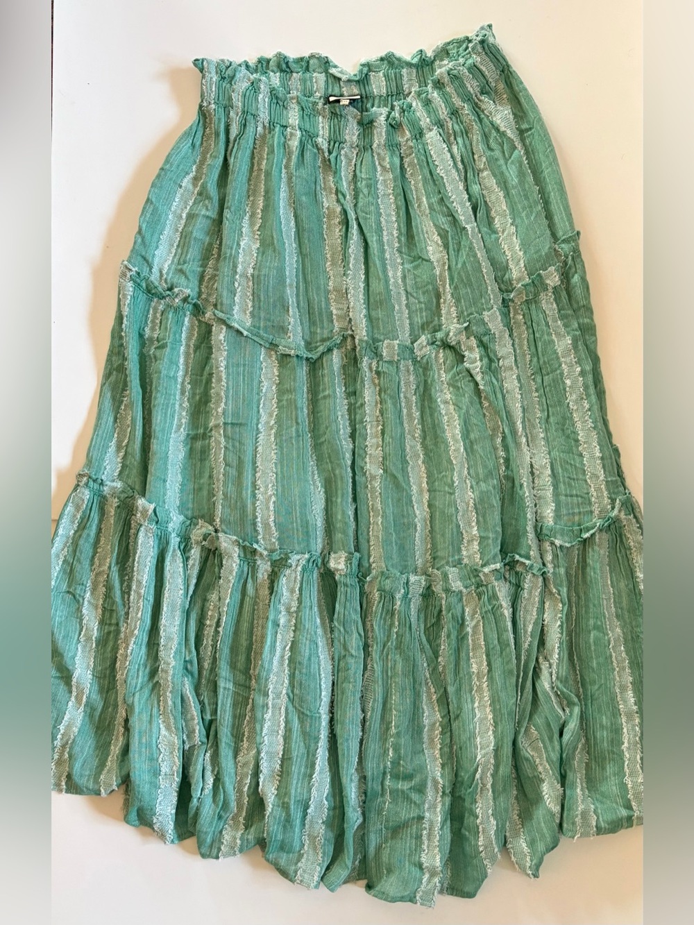 Tuckernuck Mint Green Tiered Stripe Maxi Skirt